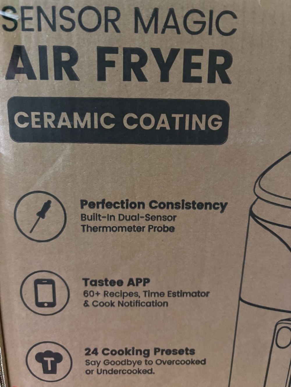 New Air Fryer Sensor Magic Ceramic Coating Tastee 5.5QT